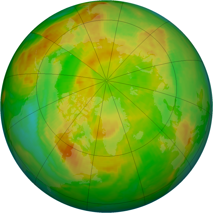 Arctic ozone map for 31 May 1986